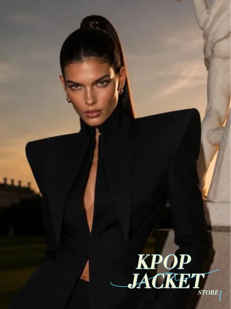 Women Chic Solid Shorts Suit Stand Collar Waist Cinching Slim Fit 2 Piece Suits 2026 Spring Autumn Lady Elegant Outfits New