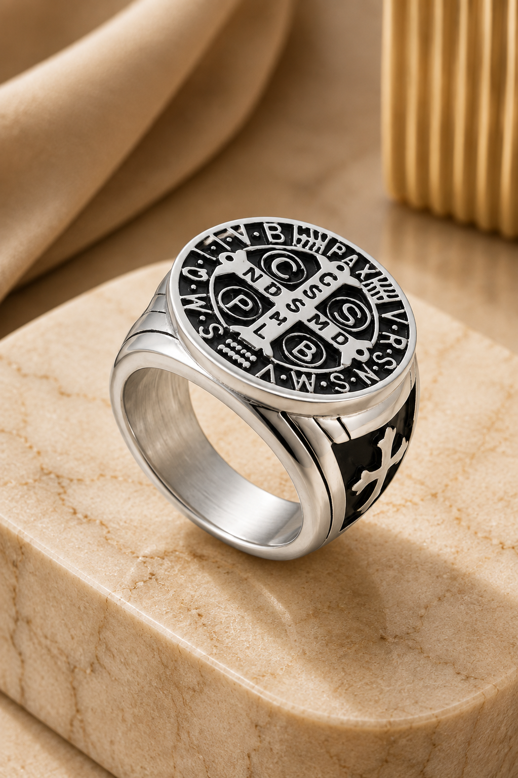Saint Benedict Medallion Ring