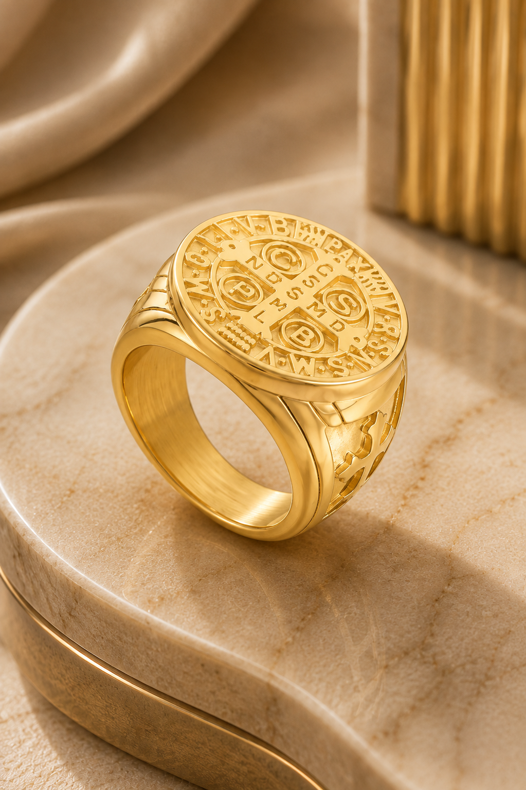 Saint Benedict Medallion Ring