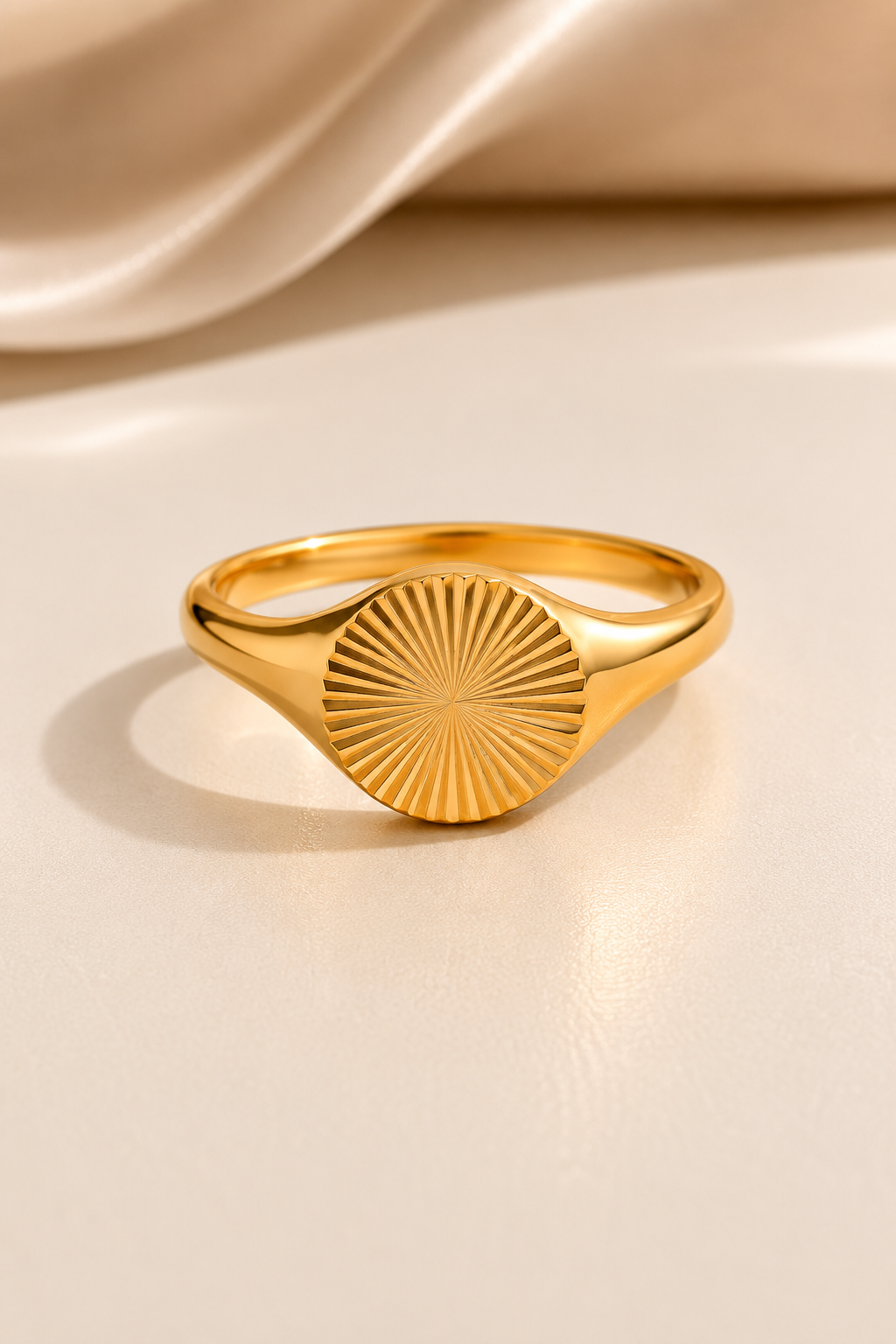 Textured Geometric Statement Ring