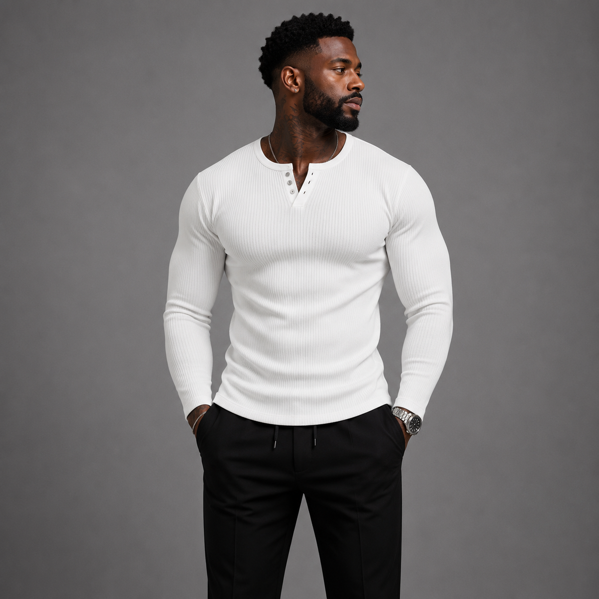 Ribbed Henley