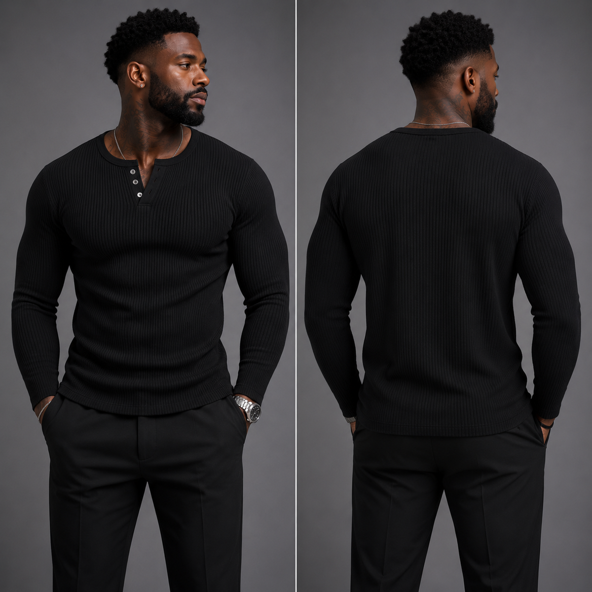 Ribbed Henley