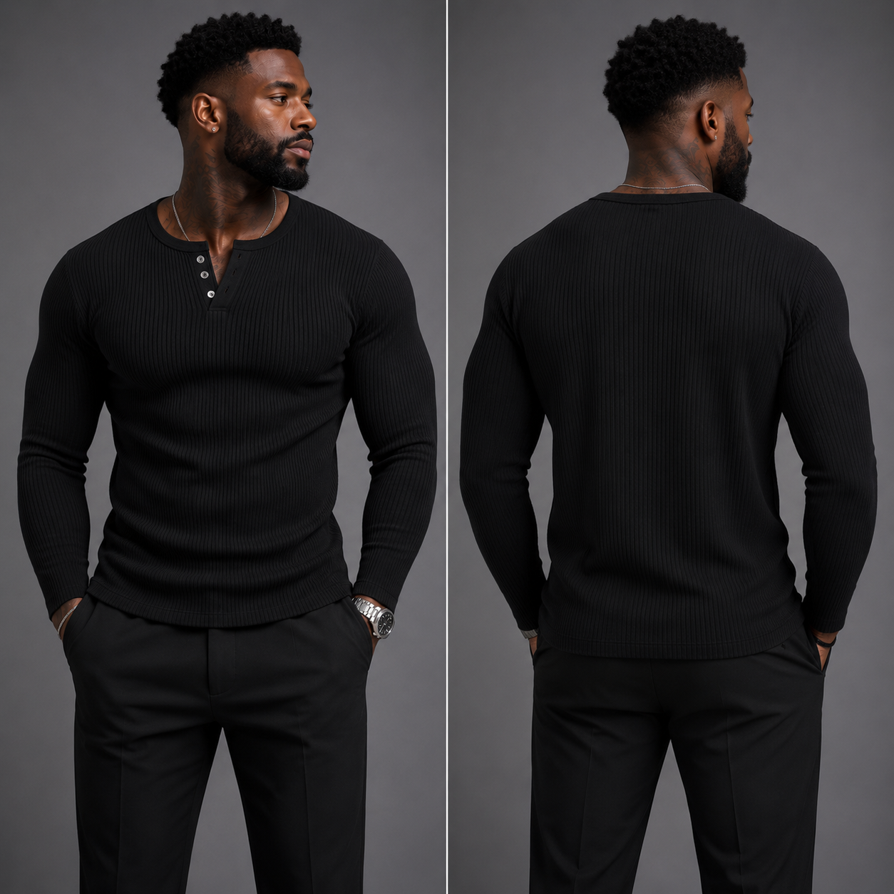 Ribbed Henley