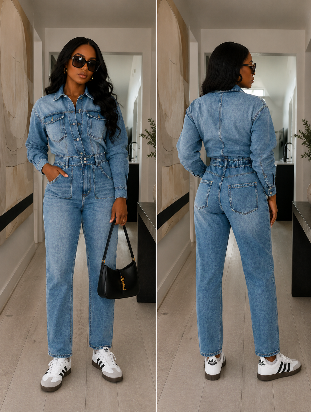 Denim Utility Jumpsuit