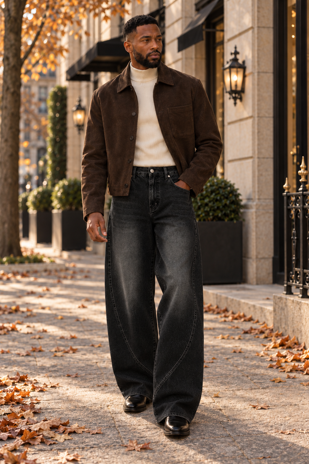 Curved-Seam Vintage Baggy Jeans