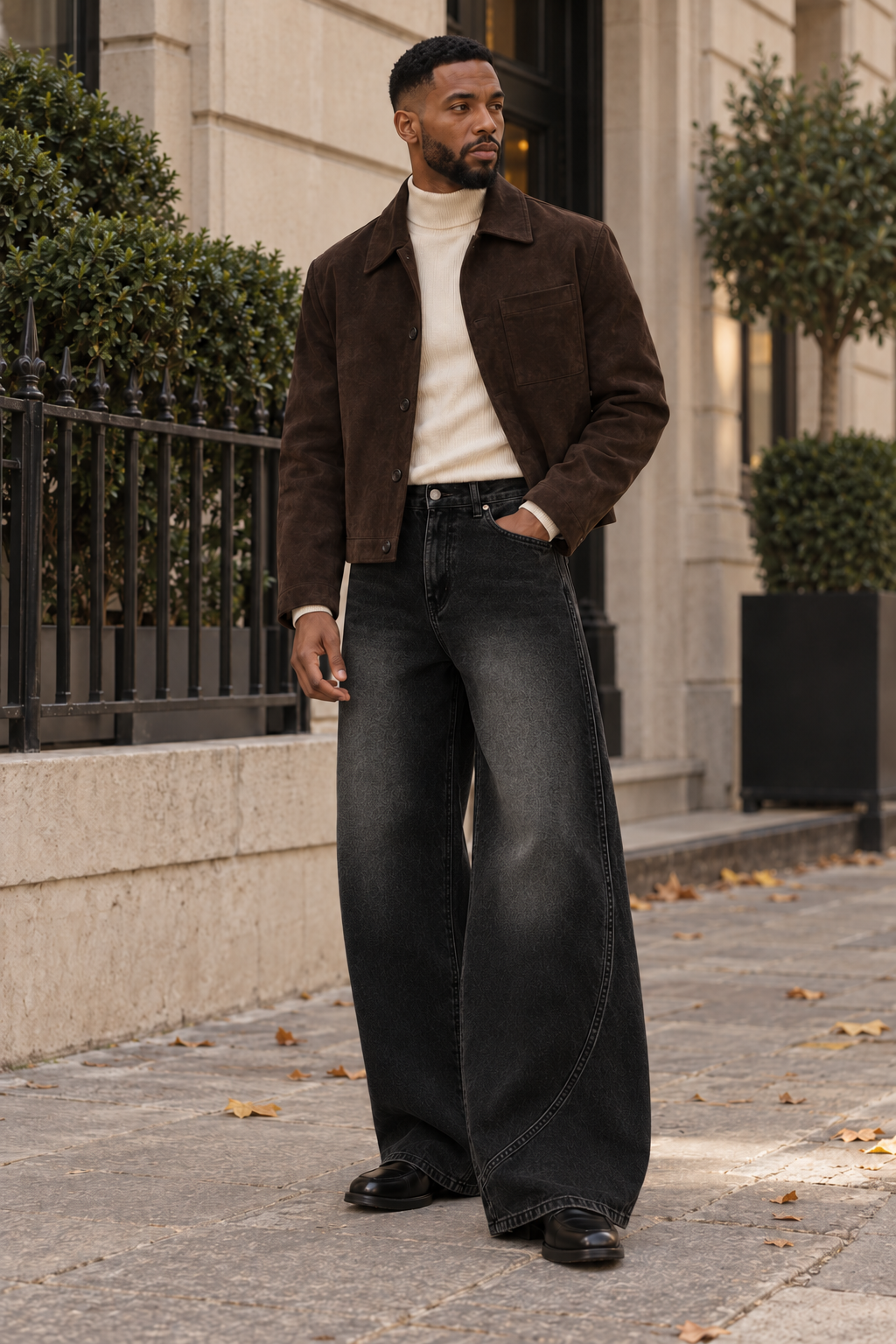 Curved-Seam Vintage Baggy Jeans