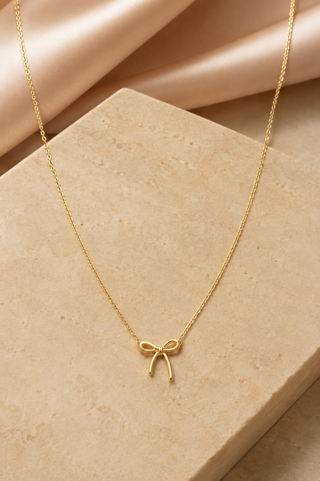 Delicate Bow Pendant Necklace
