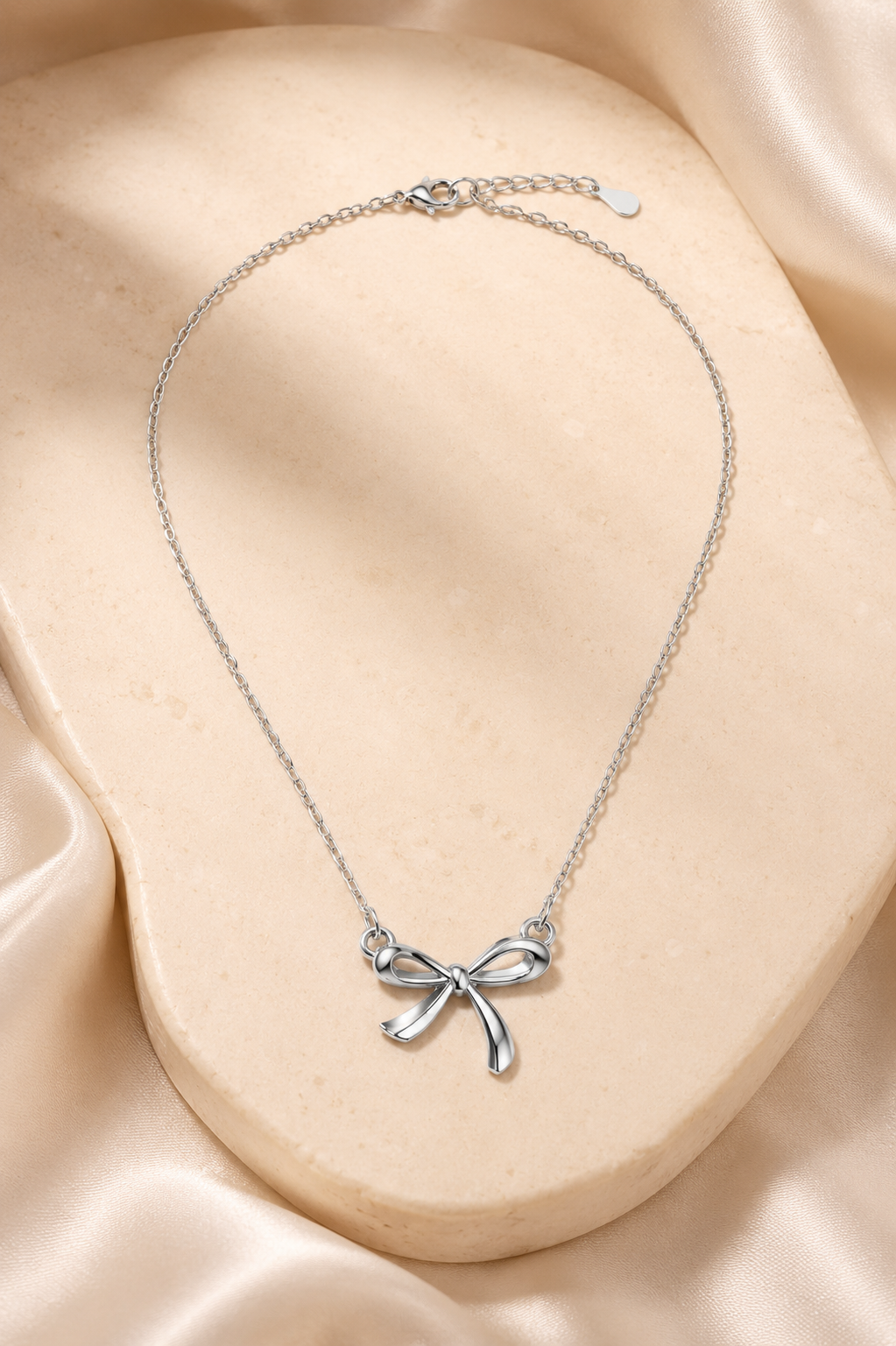 Delicate Bow Pendant Necklace
