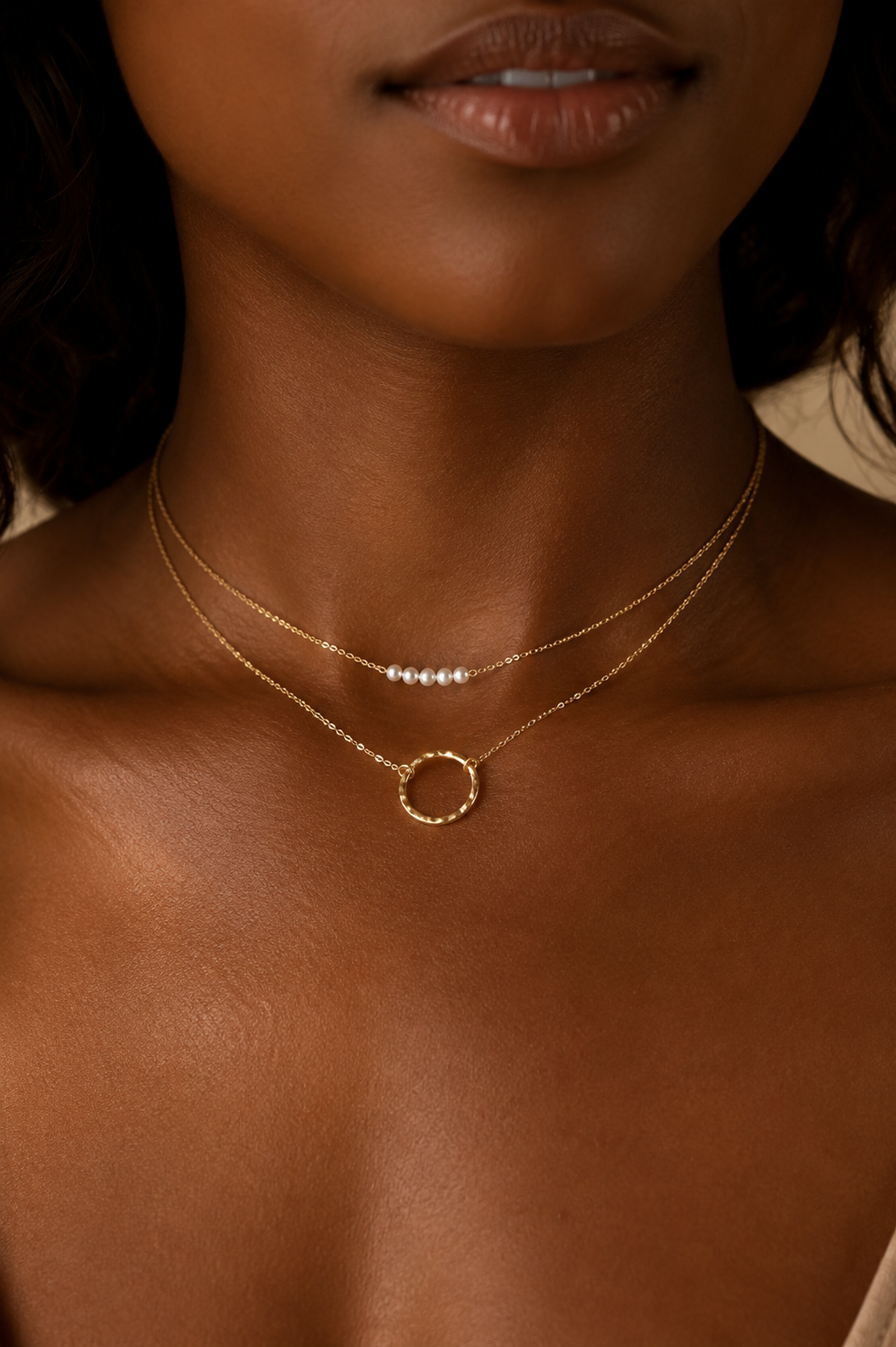 Layered Pearl & Chain Necklace