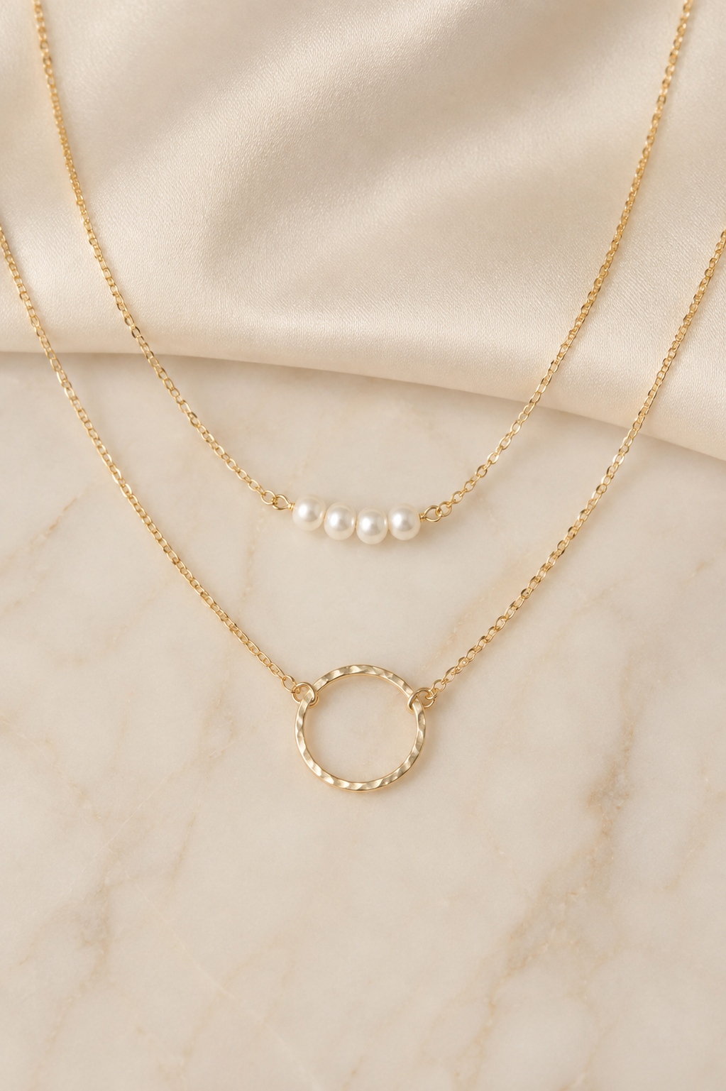Layered Pearl & Chain Necklace