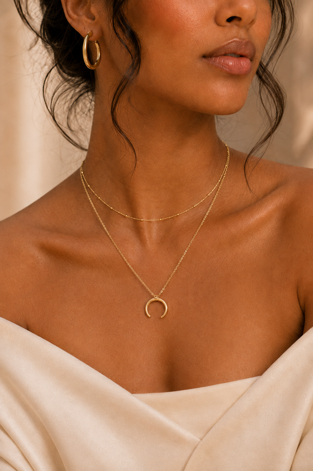 Layered Pearl & Chain Necklace