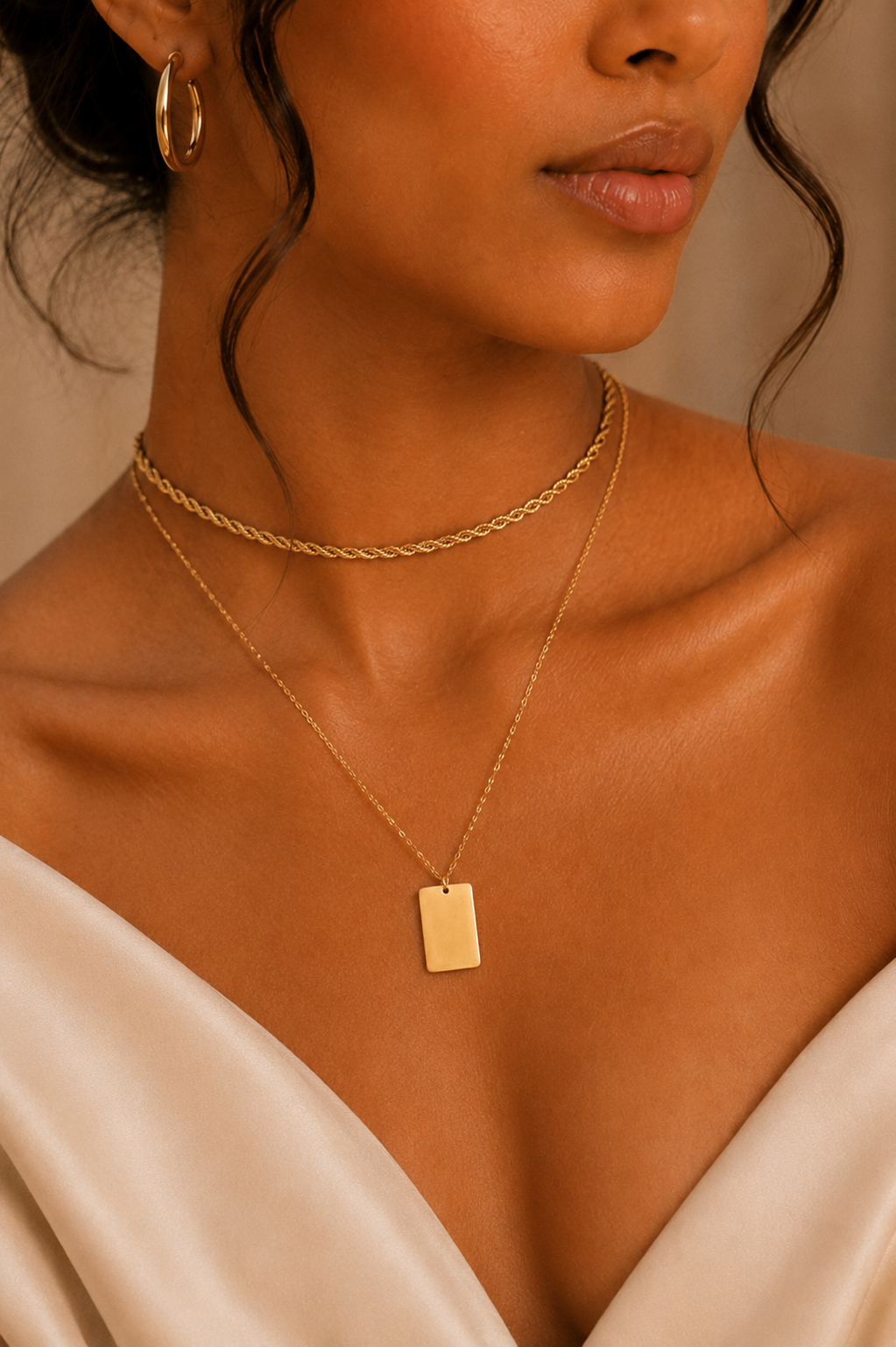 Layered Pearl & Chain Necklace