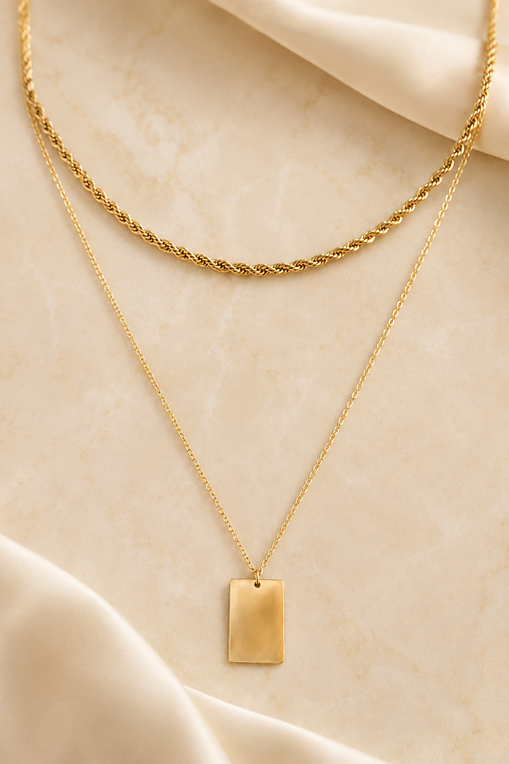 Layered Pearl & Chain Necklace