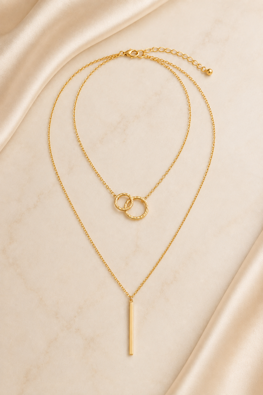 Layered Pearl & Chain Necklace