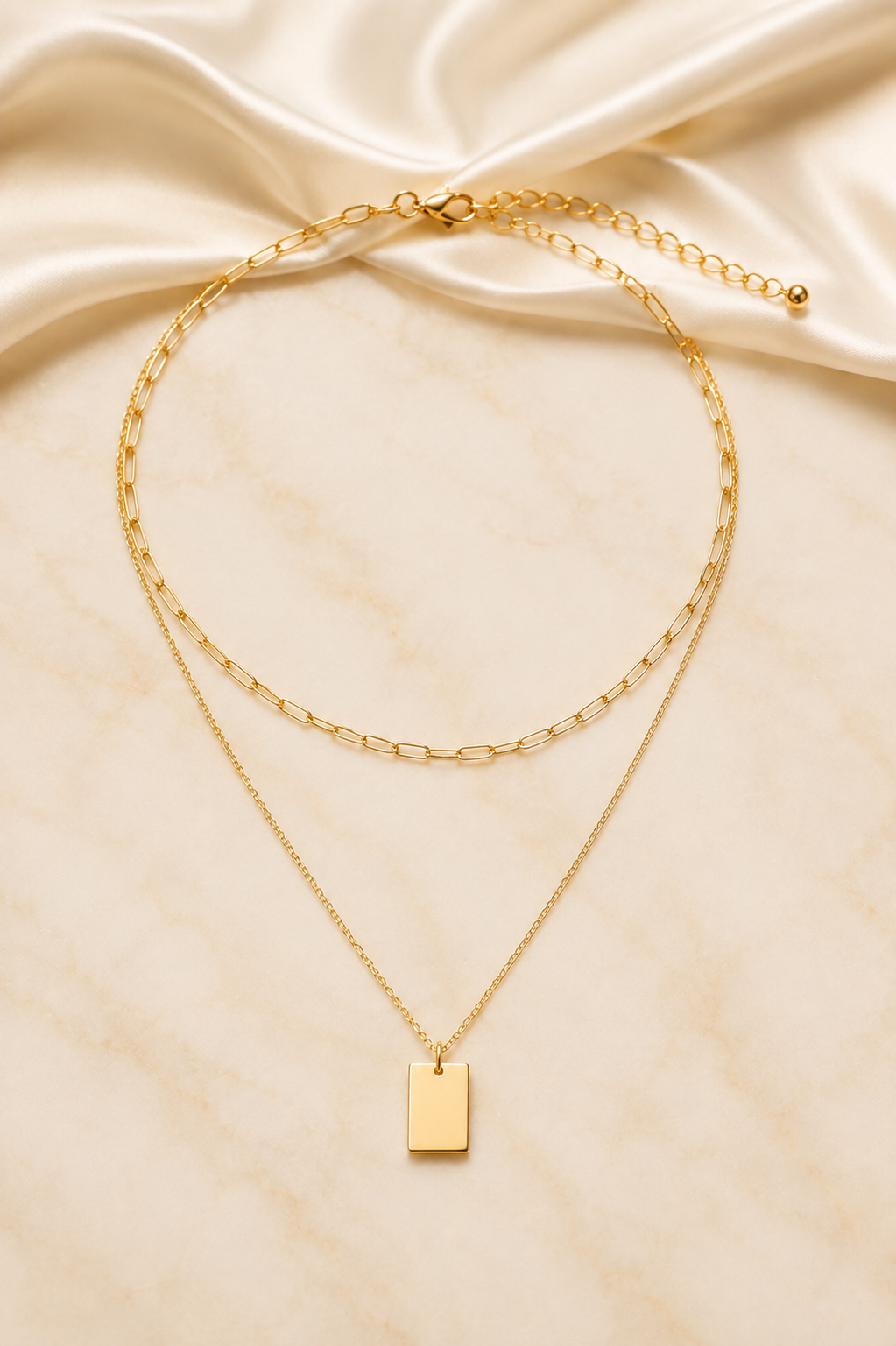 Layered Pearl & Chain Necklace