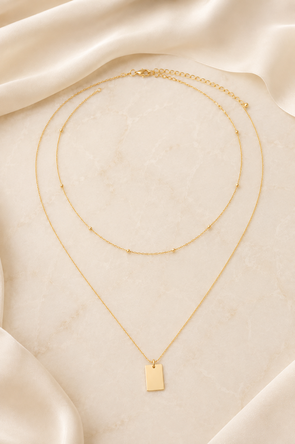 Layered Pearl & Chain Necklace