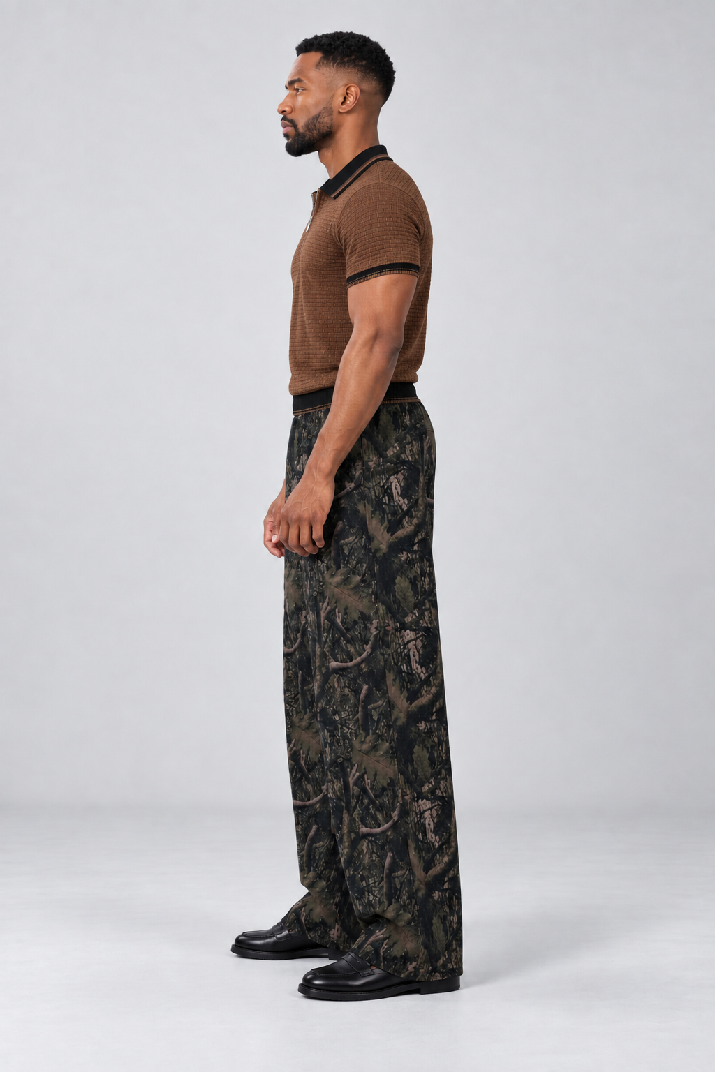 Camouflage Wide-Leg Pants