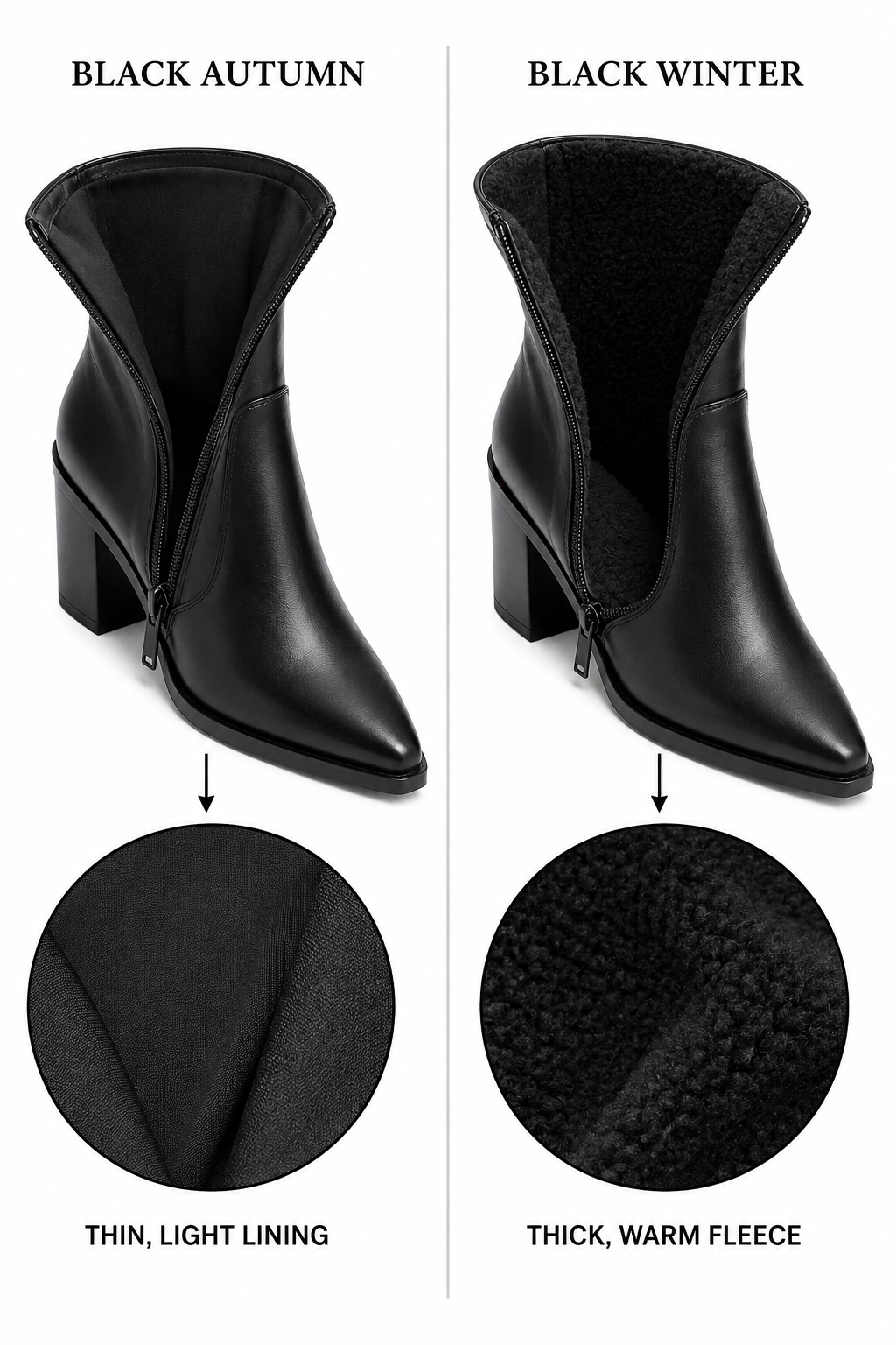 Sleek Pointed-Toe Leather Ankle Boots