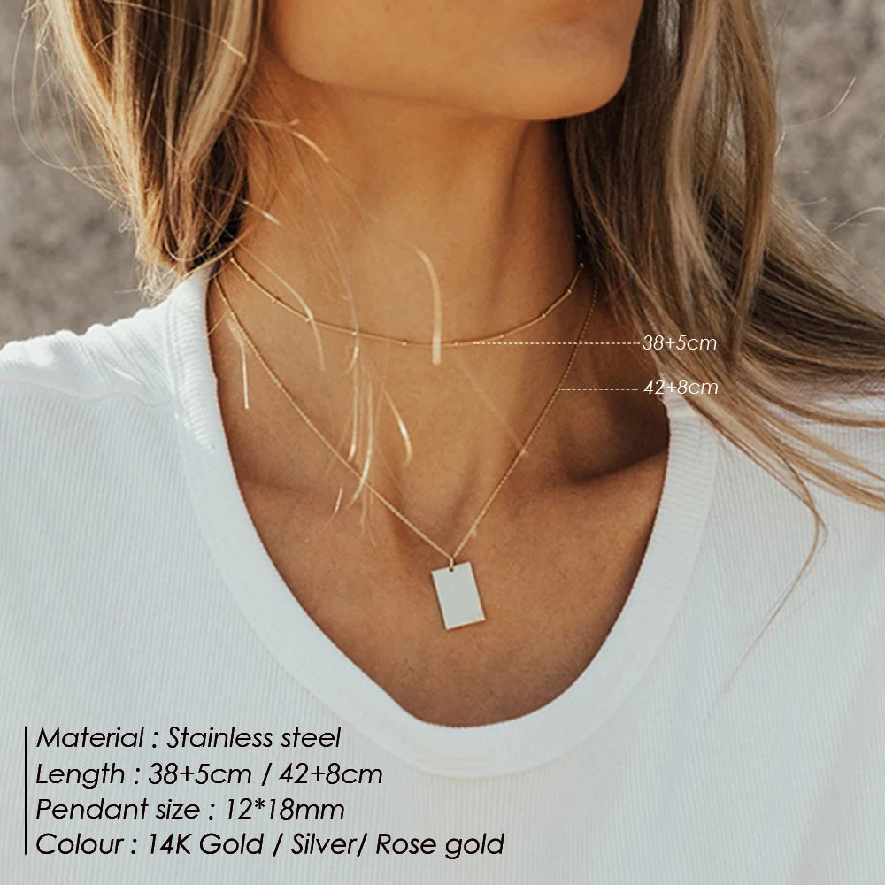 EManco Trendy Multi Layered Stainless Steel Necklace Women Dainty Imitation Pearls Choker Necklace for Women
