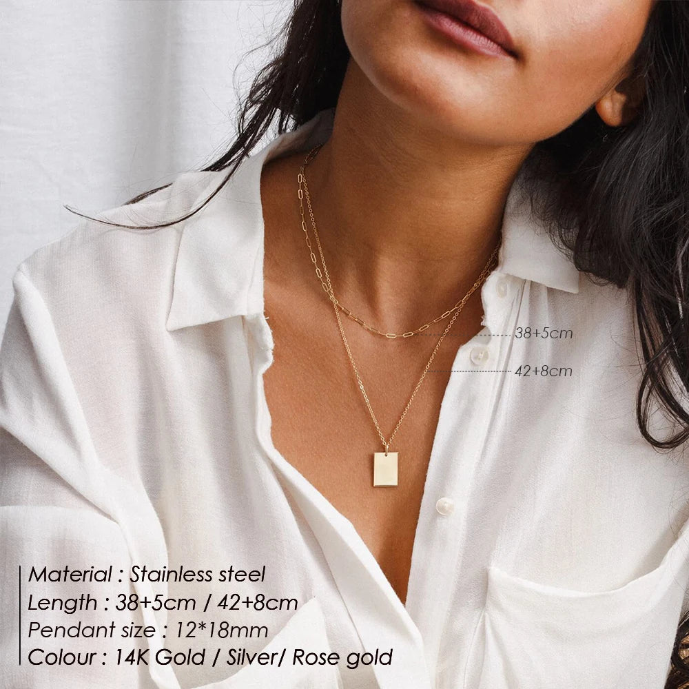 EManco Trendy Multi Layered Stainless Steel Necklace Women Dainty Imitation Pearls Choker Necklace for Women