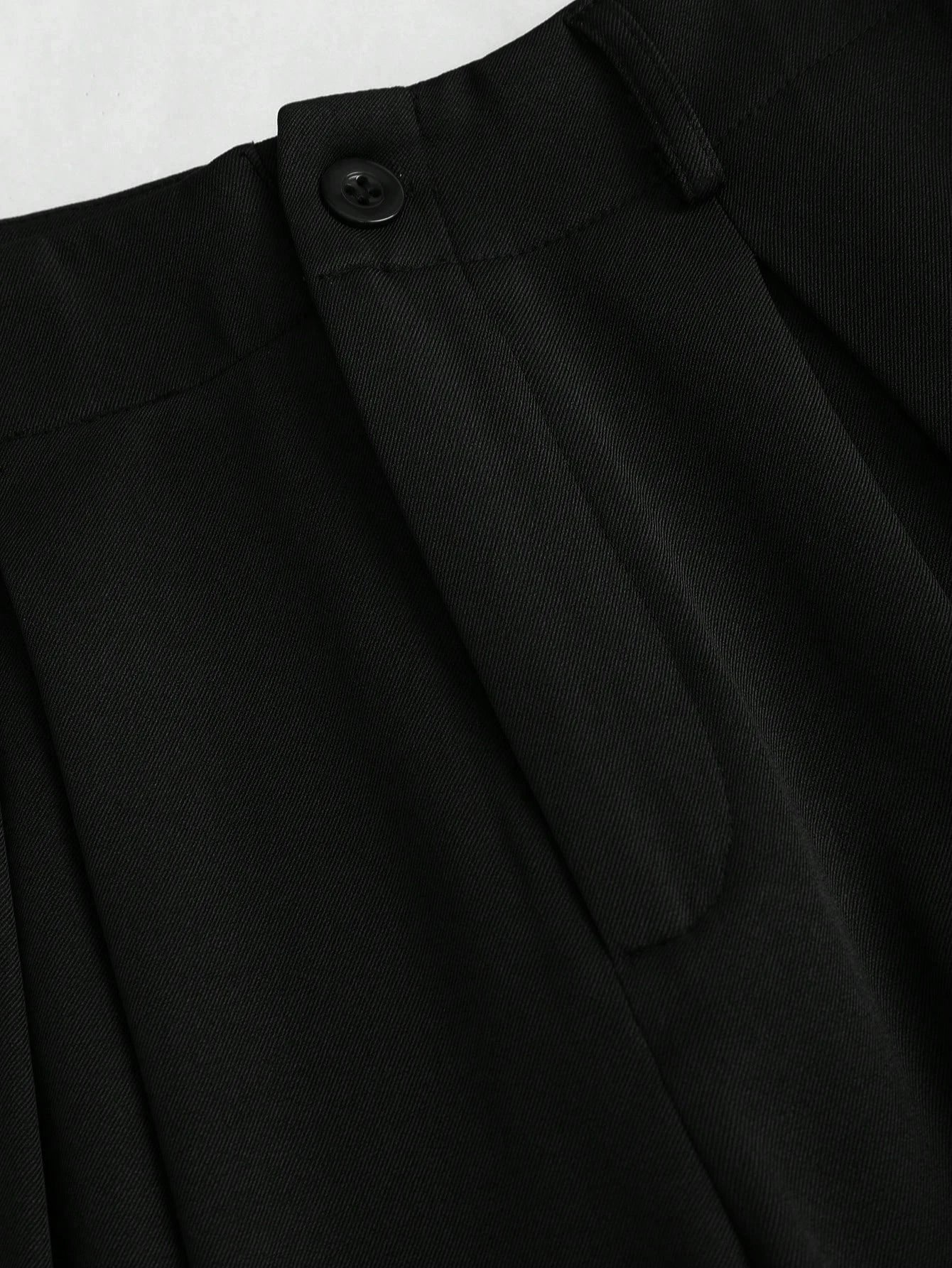 Women's Elegant Jacquard Pleating Wide-Leg Pants Office/Commuting Solid Color Loose Casual Suit Pants, Autumn/Winter