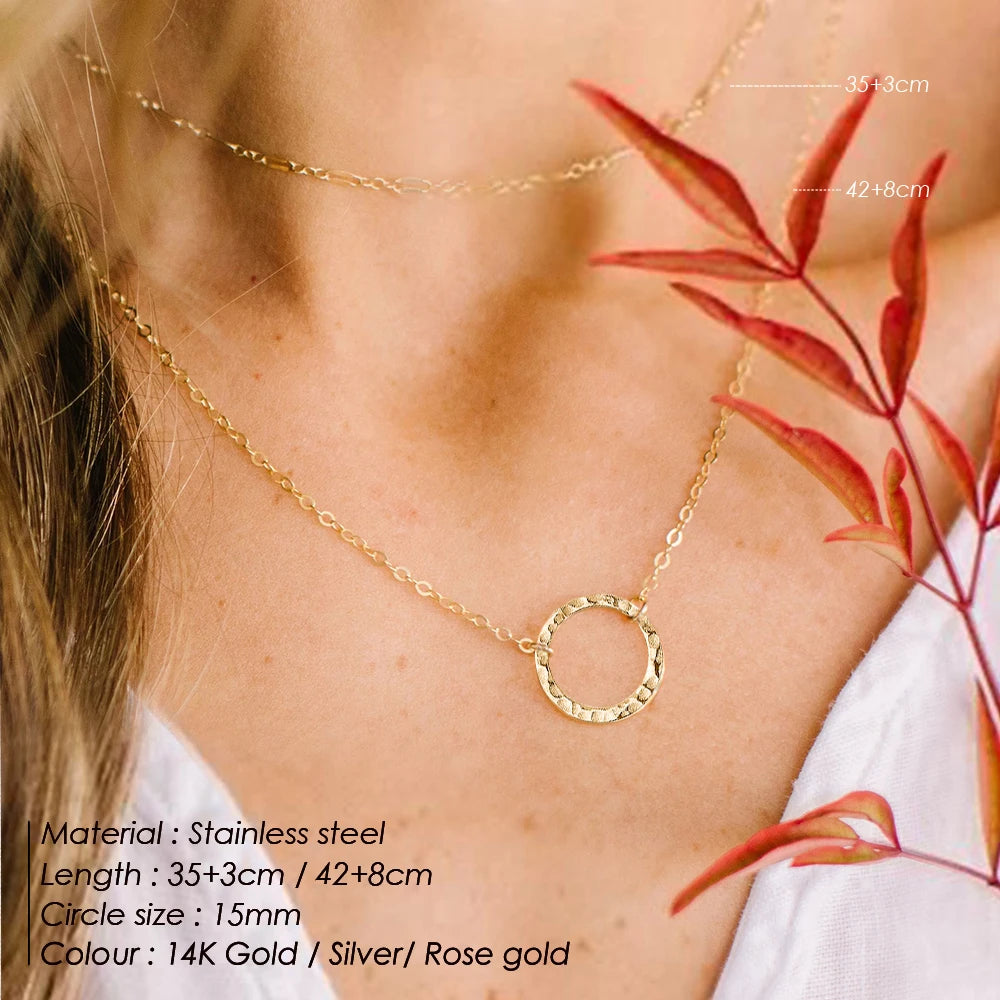 EManco Trendy Multi Layered Stainless Steel Necklace Women Dainty Imitation Pearls Choker Necklace for Women