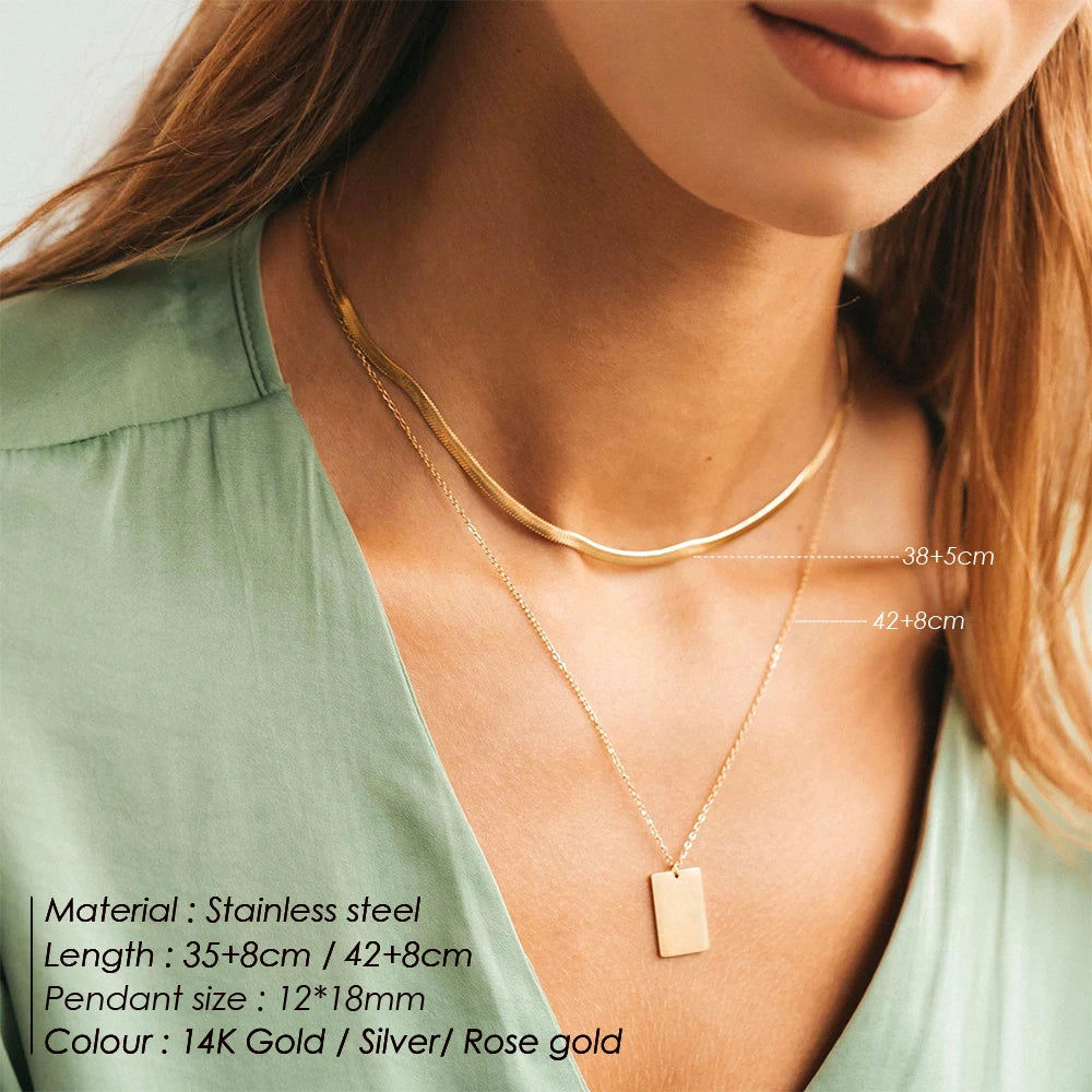 EManco Trendy Multi Layered Stainless Steel Necklace Women Dainty Imitation Pearls Choker Necklace for Women